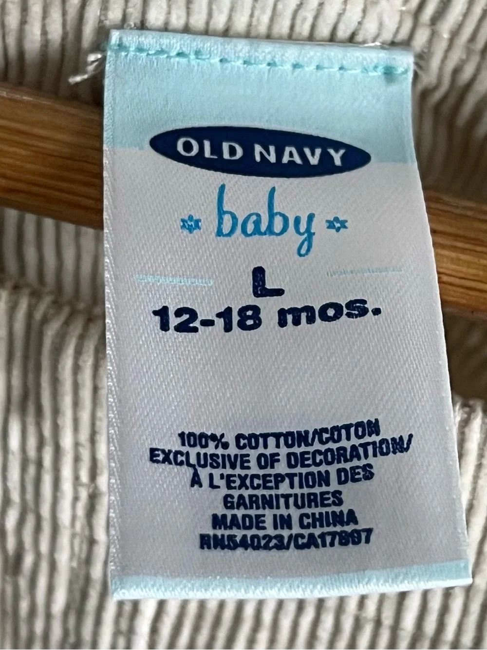 Vintage Old Navy Baby 12-18 Months Corduroy Overall Dress Jumper Cream Pockets